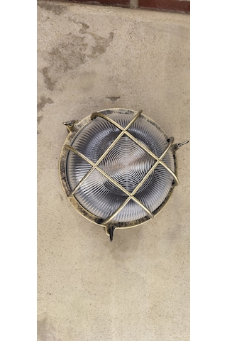 Eskıtme Yuvarlak Alüminyum Gövde Camlı Tavan Armatürü Antik Eskitme