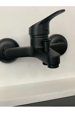 Mix Mat Siyah Banyo Duş Bataryası Aç Kapa Batarya Musluk Siyah