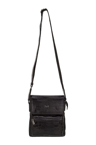 Bilik Deri Siyah Kroko Deri Erkek Postacı Çantası Blm08 02 001