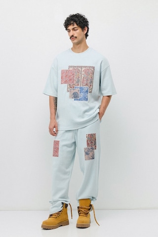 Oversize Baskılı Eşofman Takım Bebe Mavi