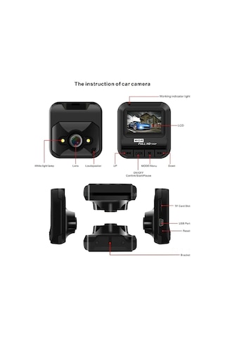 Wezone 1.6 İnç Ekranlı 1080p Tam Hd Araç Dvr Sürücü Kaydedici - Sürekli Kayıt Fonksiyonu İle Kompakt Tasarım