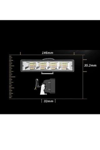 Point Off Road 12-24v Oto Gündüz Led Bar 6 Inç 24 Led Çift Renk Beyaz Sarı Çalışma Ve Sis Lambası 1 Adet