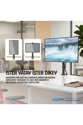 Lexroo Ef61 Steel Design 2-8 Kg Asansörlü 17"-27" Monitör Standı