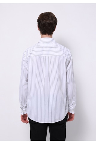 Colin's Colins Comfort Fit Shirt Neck Çizgili Erkek Beyaz Uzun Kol Gömlek Cl1075651 Q1.v1 Wsd White Striped