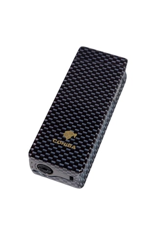Cohiba Tek Torch Pürmüz Siyah Karbon Desenli Puro Çakmağı - Tr9032