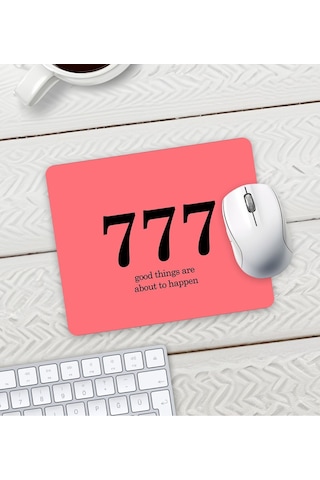 777 Olumlama Baskılı Mouse Pad 23x19cm Fare Altlığı Kaydırmaz Taban Mousepad