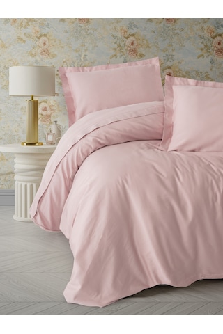 Cotton Box Elegant Saten Çift Kişilik Nevresim Takımı Pudra Pudra
