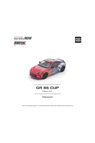 Pop Race Toyota Gr86 Cup 1087x Livery 1:64 Diecast Model Araba Kırmızı