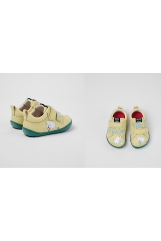 Camper Tws Fw By Moomin Çocuklar İçin Sarı Ve Beyaz Deri Spor Ayakkabılar.