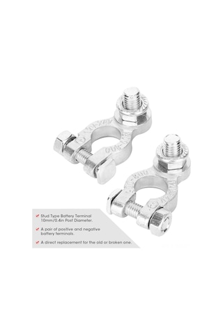 Moveevo Alüminyum Akü Terminali Çifti 10mm - 12/24v Evrensel Uyumlu, Dayanıklı Ve Korozyona Dirençli, Kolay Kurulum