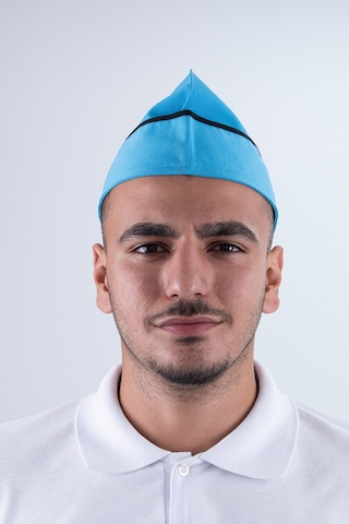 Chef Bone Kep Aşçı Şef Şapkası Turkuaz Siyah Biyeli Çok Renkli