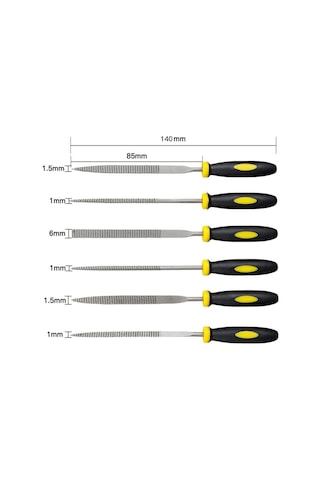 6163 Mini Ahşap Törpü Eğe Seti 14 CM 6'lı