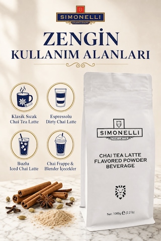 Simonelli Chai Tea Latte Baharatlı Çay Toz Karışımı 1 KG
