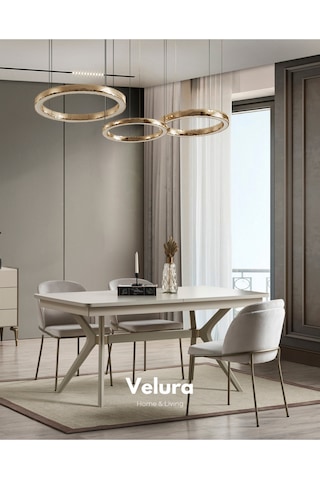 Monaco Yemek Masası + 2 Sandalye Ekru