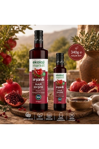 Organik Soğuk Sıkım Nar Ekşisi 340 Gr. 3'li Paket