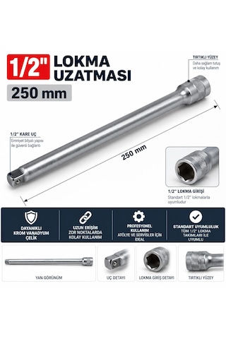 Goodking 1/2 Lokma Uzatma Ara Kolu 250mm