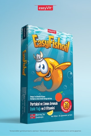 Easyfish Oil Omega 3 Limon ve Portakal Aromalı Balık Yağı 30'lu