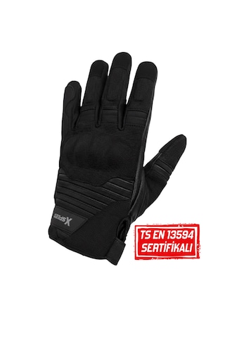 Xspeed Comfy En/ Tse 13594 Sertifikalı Yazlık Korumalı Motosiklet Eldiveni Siyah