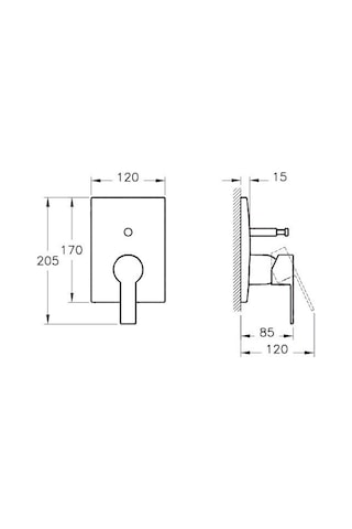 Artema A42212 Flo S Ankastre Banyo Bataryası Sıva Üstü Krom
