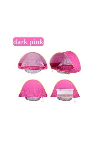 Bebek Havuzlu Plaj Çadırı, 50+ Upf Uv Korumalı Su Geçirmez Çocuk Çadırı Pembe