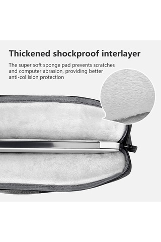 Klasik Dizüstü Bilgisayar Çantası, İnce Evrak Çantası, Omuz Çantası, Su Geçirmez, Köpük Dolgulu, Çarpışma Önleyici Koruma, 15,6 İnç Diğer