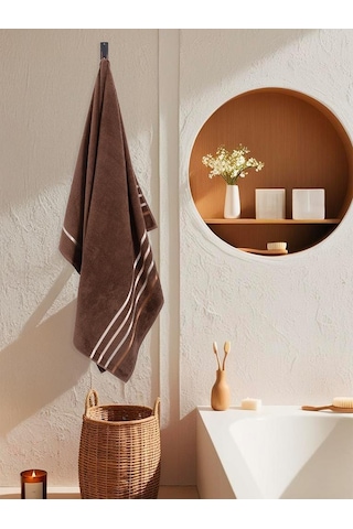 Banyo Havlusu Tekli Pamuk Bale Kahve