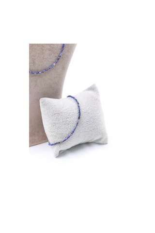 Lapis Lazuli Taşı Doğal Taş Kolye Bileklik Seti Fasetli Kesim 2-3 Mm Lacivert