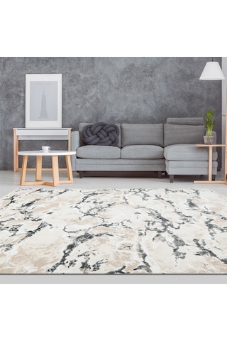 Çam Halı Crea Plus Diamond 2103 Gri Modern Desenli Makine Halısı
