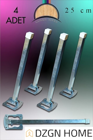 Metal Katlanır Yer Sofrası Ayağı - Metal 4'lü Takım Sofra Ayağı 25 Cm Ayna Krom
