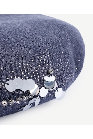 Yargıcı Kumaş Detaylı Fransız Şapkası 25kksp6003x 001 Siyah
