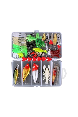 Tenfowee 78 Parça Balık Yemeği Ve İğne Aksesuar Seti - Metal Ve Plastik Malzeme, Balıkçılık Gereç Kutusu Dahil