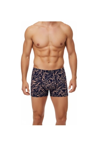 Erkek Likralı Baskı Desenli Boxer Bgl-st05009 Lacivert