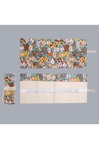 Agoodshop 72 Delikli Büyük Kapasiteli Rulo Kalemlik - Çok Renkli 3bp-yeşil