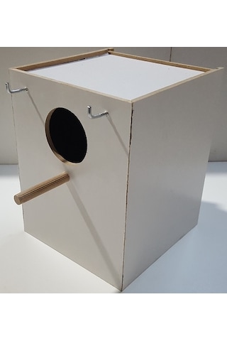 Muhabbet Kuş Yuvası Sürgülü Plastik Folluk Ahşap Mdf Yuvalık