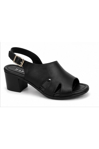 N Napa Shoe Np.1543.siyah Deri Sandalet