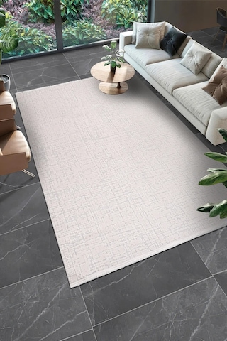 Diyora Livent Vizon Bej Özel Ölçü Salon Oturma Odası Halısı Robot Süpürge Uyumlu Kolay Temizlenebilir Polyester Yüksek Dokuma Kalitesi