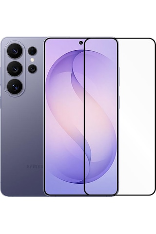 Samsung Galaxy S26 Ultra Uyumlu Anti Static Toz Tutmayan Çerçeveli Temperli Ekran Koruyucu Cam