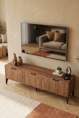 Reyo Falez Royal Tv Sehpası 160 Cm Tv Ünitesi Kapaklı Modern Şık Minimal Salon Konsolu 5090 Atlantik Atlantik Çam