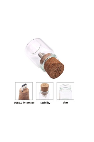 Drift Bottle Style Pendrive 8g Dilek Yüzen Şişeler Usb Flash Sürücü Fişi Ahşap Flash Bellek Çubuğu U Disk Pc İçin