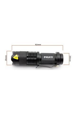 Police Cree Q5 Led Zoomlu Duracell Pilli Mini Feneri Çok Renkli