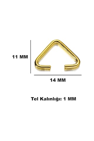 Anahtarlık Montaj Halkası Üçgen Takı Bağlantı Halkası 14x11 Mm 100 Adet Gümüş Gümüş