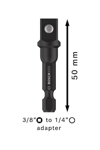 Bosch Pro 1/4 Bits Girişli 3/8 Kare Lokma Adaptörü 2608522563