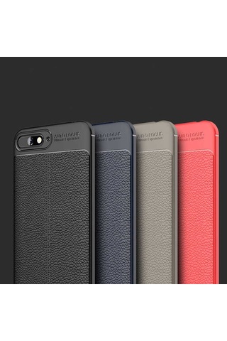 Huawei Y6 2018 Kılıf Deri Tarzı Niss Silikon Case