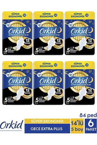 Süper Ekonomik Ultra Gece Extra Plus 14 Ad. 5 Boy X 6 Paket