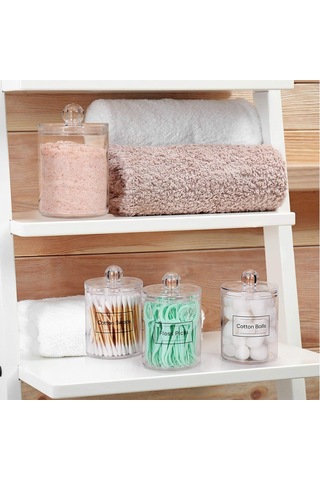 Yaozixa 7x10.5cm Akrilik Kapaklı Saklama Kutusu - Jotate, Makyaj Vatası Ve Diş İpi İçin Toz Koruyucu Ev Gereci Şeffaf