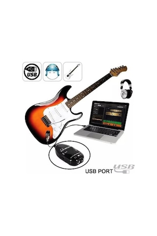 Usb Gitar Guitar Link Kablosu Kolay Kurulum 1 Metre