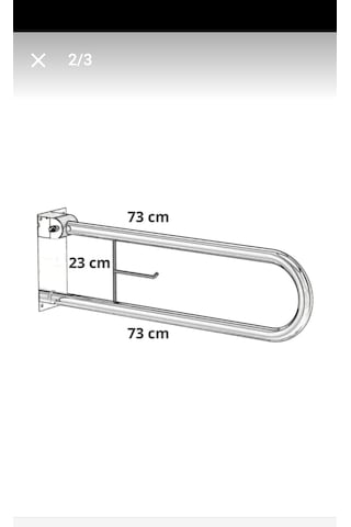 Wc Kağıtlıklı 60cm Boyunda Parlak Hareketli Mafsallı Engelli Tutunma Barı Q32 Çapında Paslanmaz Parlak Krom