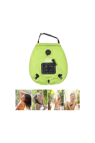 Outdoor 20l Taşınabilir Kampçılık Solar Duş Çantası Yeşil