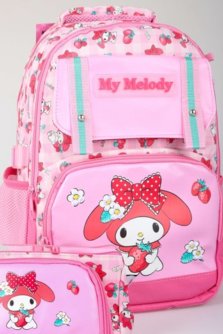 X Dekomus Lisanslı My Melody Sweet Berry Collection Büyük Boy Okul Çantası Ve Kalem Çantası Seti Açık Gri