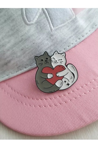 Proshik Kalpli Yavru Kedi Broş Rozhe 242627787 Beyaz